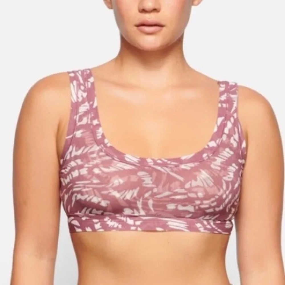 NWT Skims Summer Mesh Scoop Bralette - Raspberry Swirl - XXS